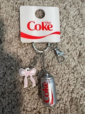 🥤🎀 Diet Coke girly keychain - Pink Bow & Can Keychain Bag Charm
